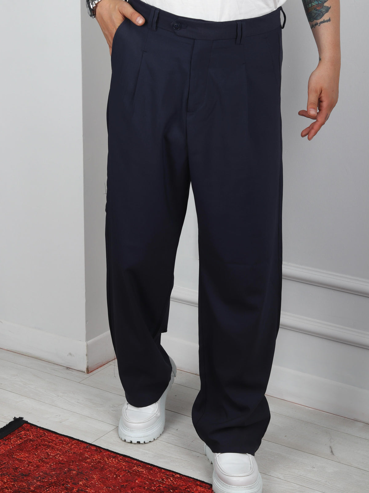 KORE STYLE BAGGY PANTOLON LACİVERT