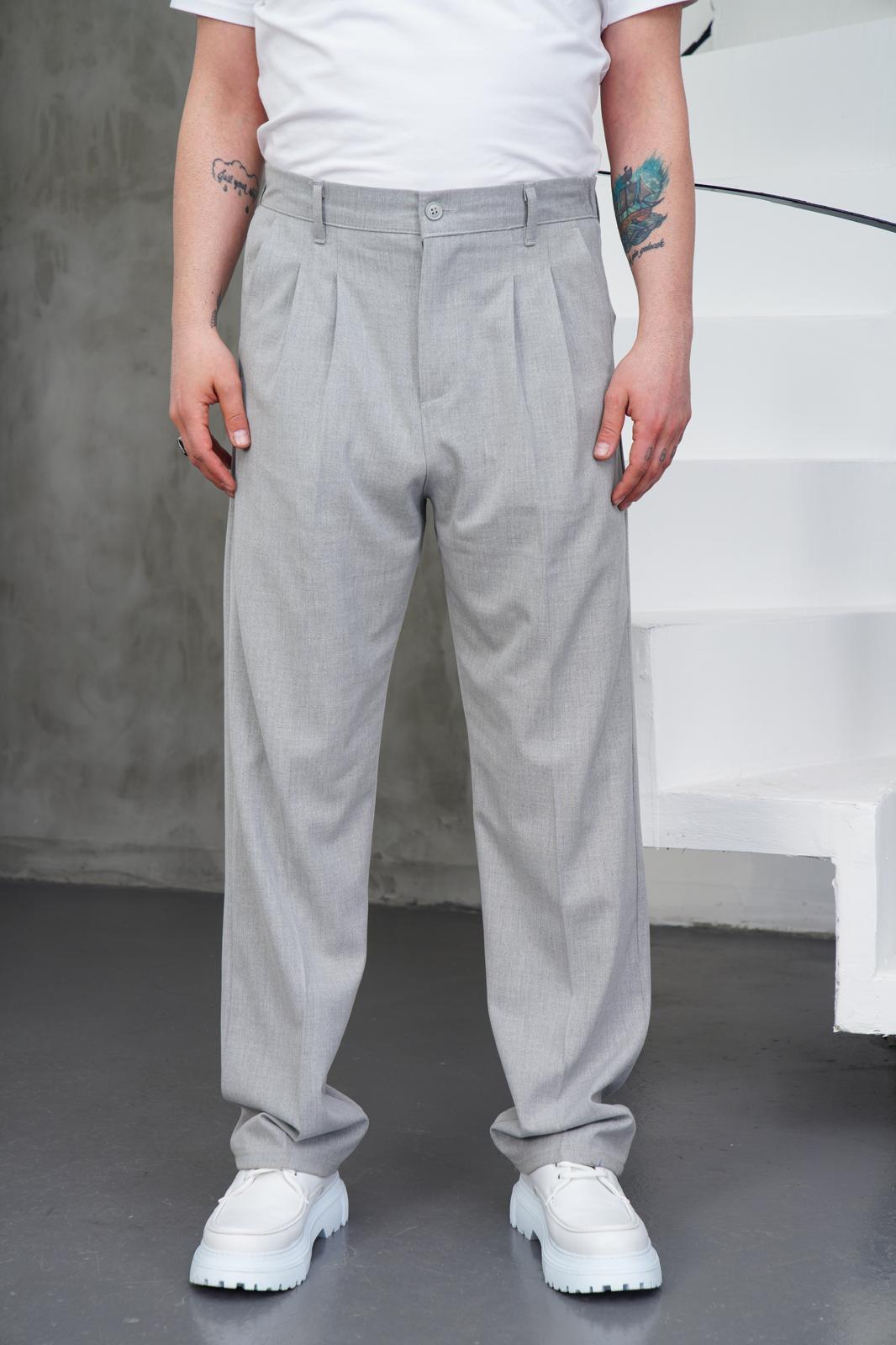 SİYES PİLELİ BAGGY PANTOLON GRİ