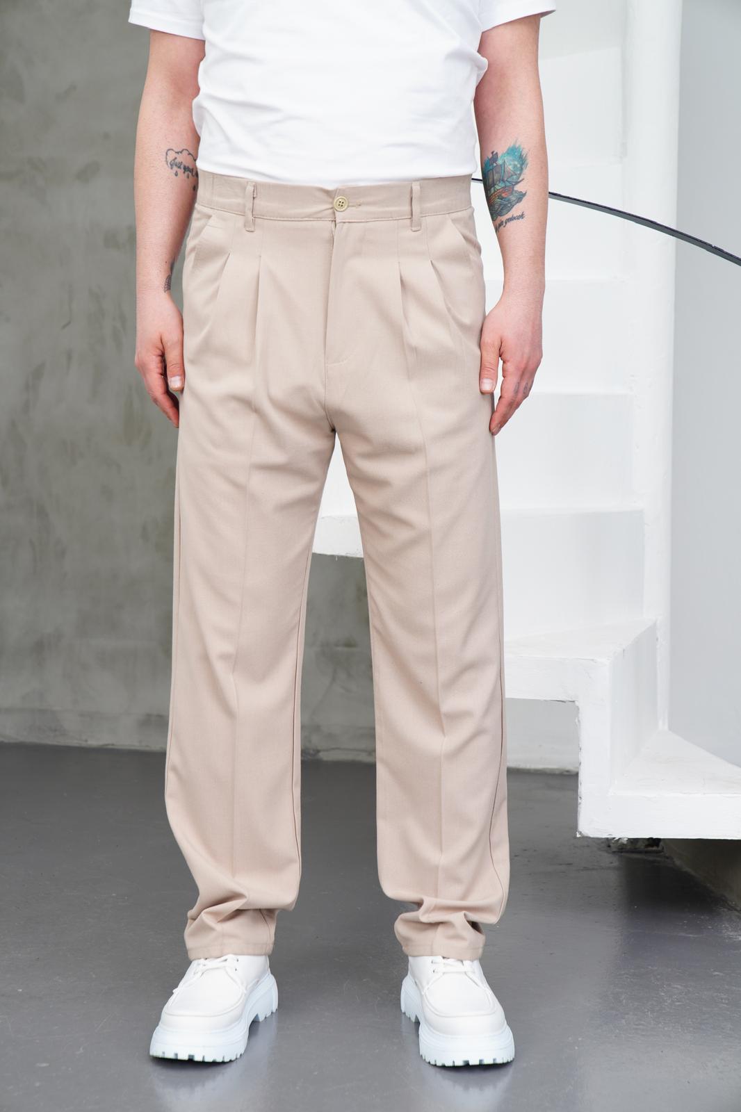 SİYES PİLELİ BAGGY PANTOLON KREM