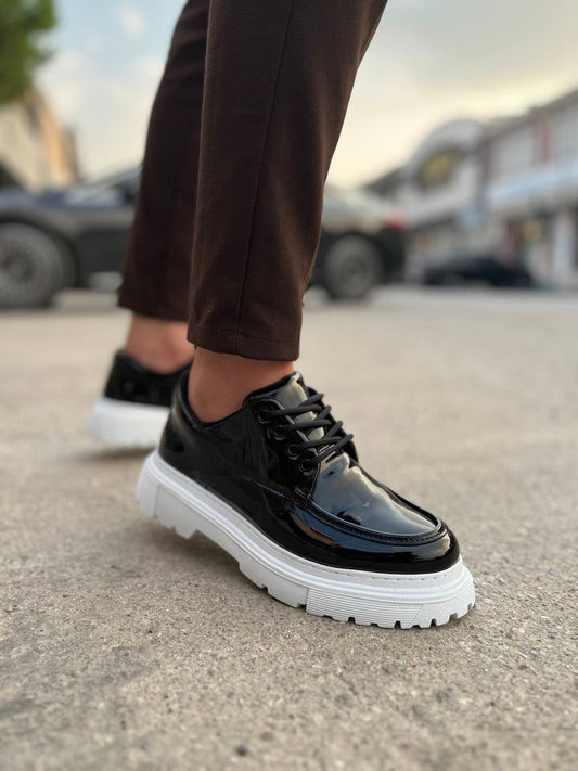 PRIME AYAKKABI SİYAH (Beyaz kalın tabanlı model)