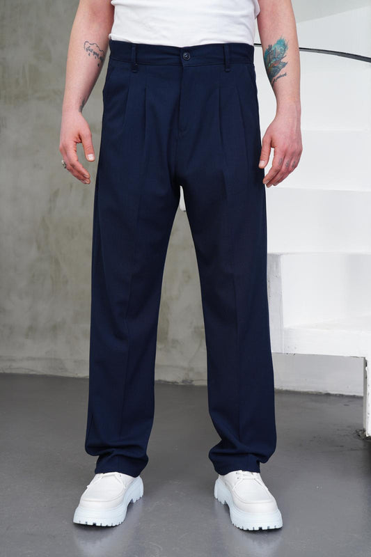 SİYES PİLELİ BAGGY PANTOLON LACİVERT
