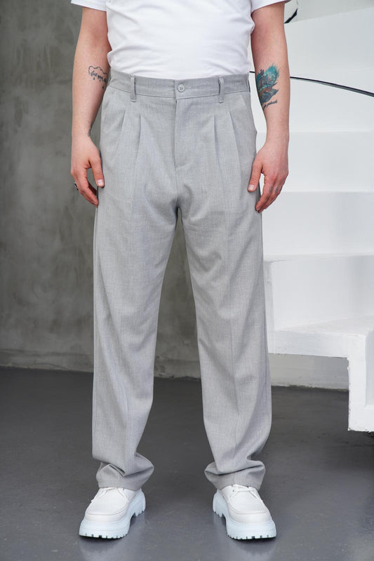 SİYES PİLELİ BAGGY PANTOLON GRİ